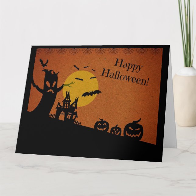 Tarjeta Halloween fantasmagórico (Anverso)