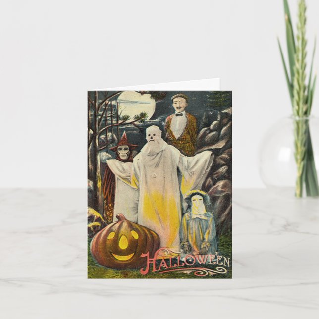 Tarjeta Halloween fantasmal (Anverso)