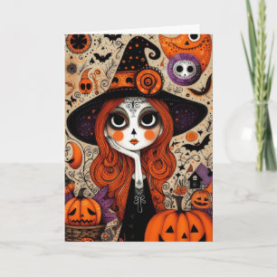Tarjeta Halloween fantasmal