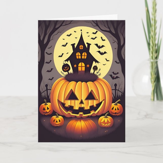 Tarjeta Halloween fantasmal (Anverso)