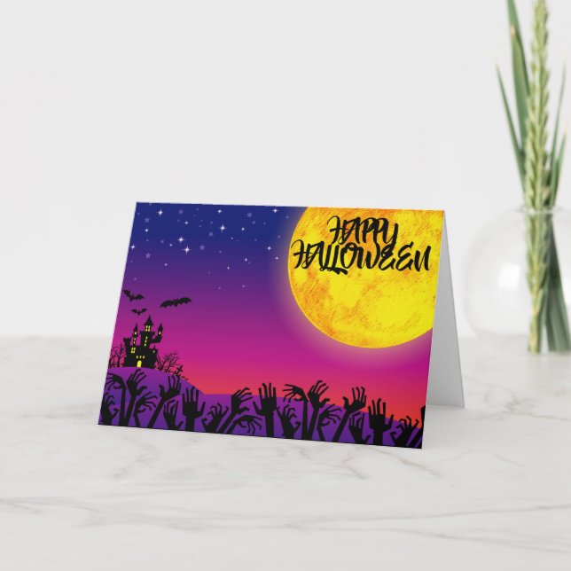Tarjeta Halloween fantasmal (Anverso)