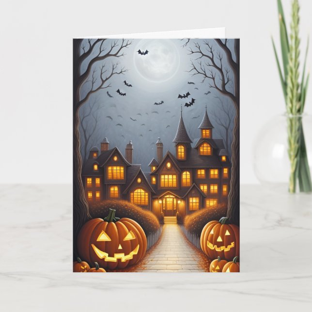 Tarjeta Halloween fantasmal (Anverso)
