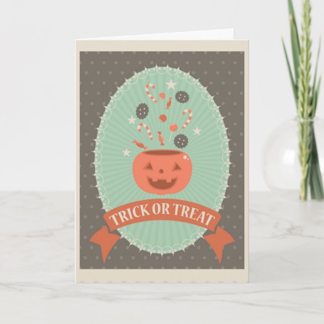 Tarjeta Halloween fantasmal (Anverso)