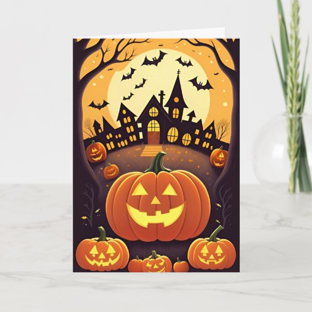 Tarjeta Halloween fantasmal (Anverso)