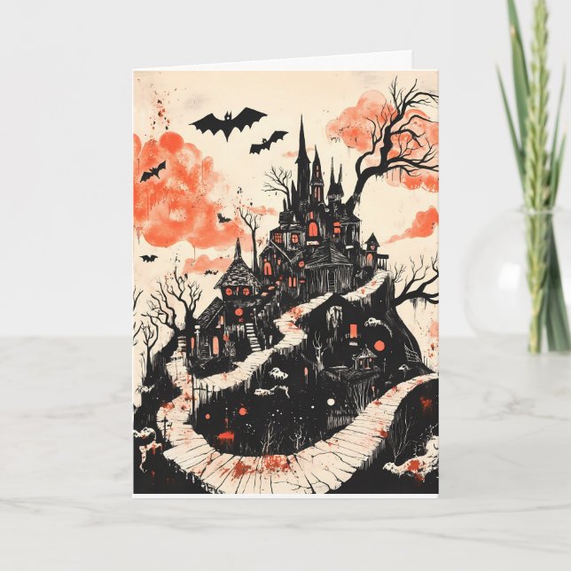 Tarjeta Halloween fantasmal (Anverso)