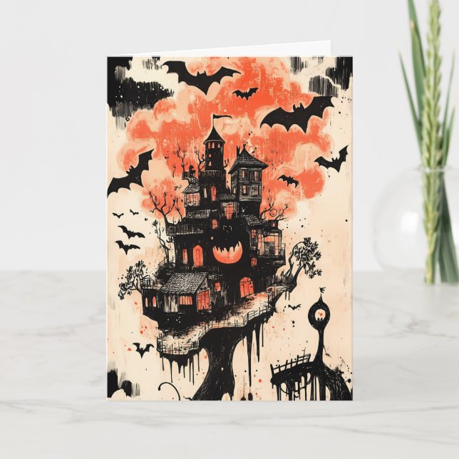Tarjeta Halloween fantasmal (Anverso)