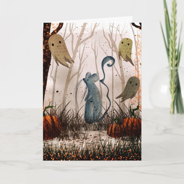 Tarjeta Halloween fantasmal (Anverso)