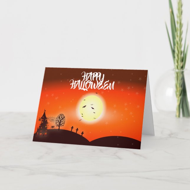 Tarjeta Halloween fantasmal (Anverso)