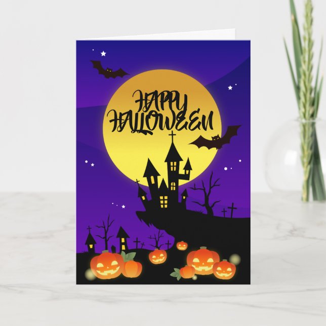 Tarjeta Halloween fantasmal (Anverso)