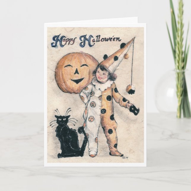 Tarjeta Hallowe'en feliz (Anverso)