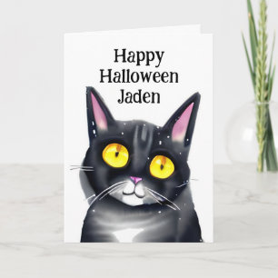 Tarjeta Halloween feliz personalizado con página de color