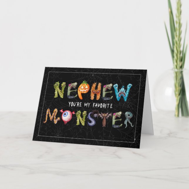 Tarjeta Halloween festivo monstruo favorito para los nepal (Anverso)