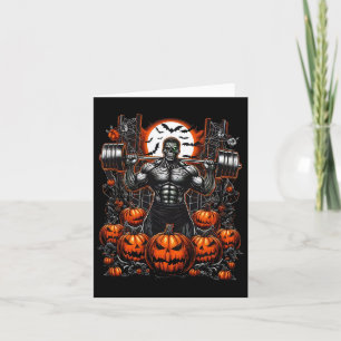 Tarjeta Halloween Fitness Fun-skeleton Gym Vibes-spooky Wo