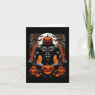 Tarjeta Halloween Fitness Skeletout entrenamiento - Gracio