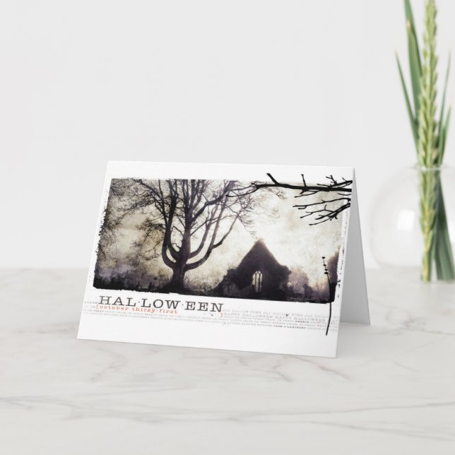 Tarjeta Halloween frecuentó la fotografía gótica del (Anverso)