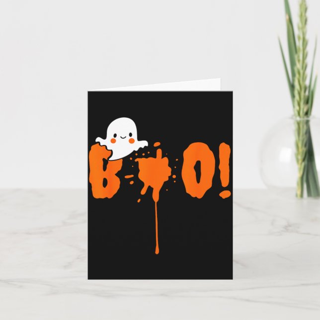 Tarjeta Halloween Funny Cute Ghost Boo! Design Gift  (Anverso)