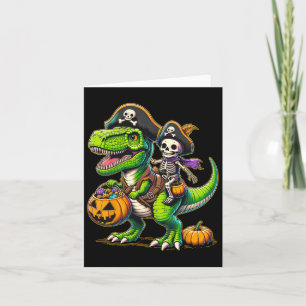 Tarjeta Halloween Funny T Rex Dinosaur Pirate Boys Trick T