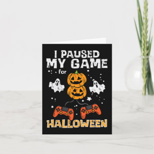 Tarjeta Halloween Gamer detuvo mi juego disfraz hombres ch