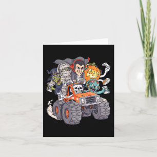 Tarjeta Halloween Gamer Skeleton Zombie Monster Camión Boy