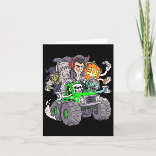 Tarjeta Halloween Gamer Skeleton Zombie Monster Camión Boy