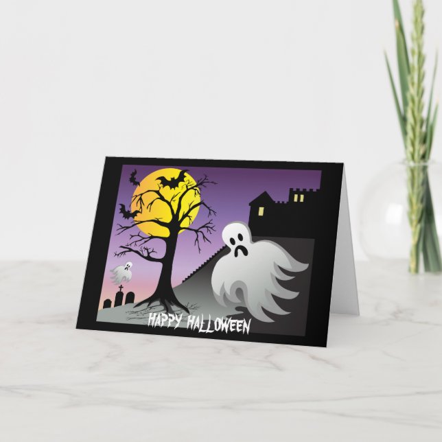 Tarjeta Halloween Ghost Bats 10% Fuera De Venta (Anverso)