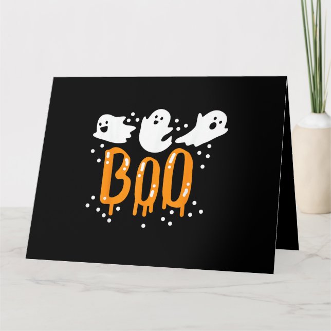 Tarjeta Halloween Ghost Boo Cute (Anverso)