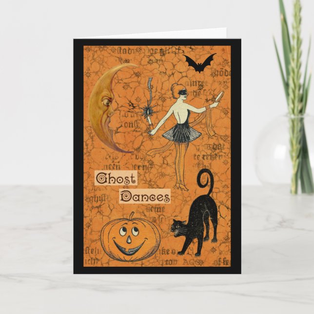 Tarjeta Halloween Ghost Danza Scary Moon (Anverso)
