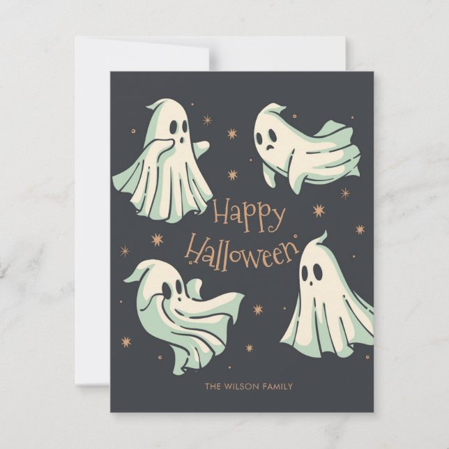 Tarjeta Halloween Ghost Happy Halloween (Anverso)
