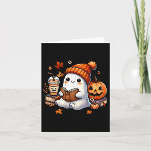 Tarjeta Halloween Ghost Reading Book Amantes del ghost Gho