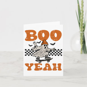 Tarjeta Halloween Ghost Skateboard Boo Yeah Costume Boys K