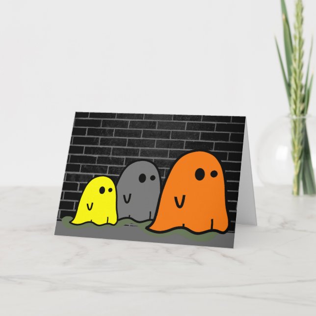 Tarjeta Halloween Ghosts Cute Card (Anverso)