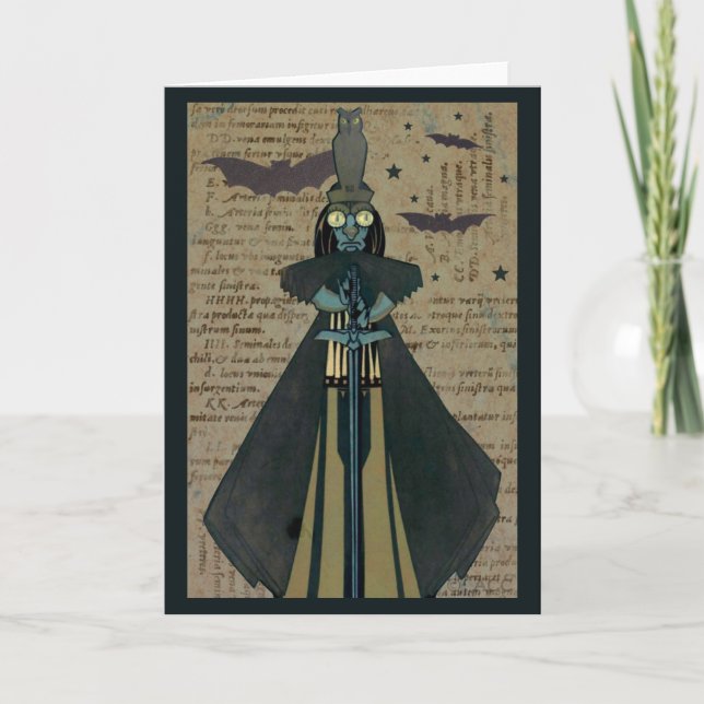 Tarjeta Halloween Ghoul Bats Owl Stars (Anverso)