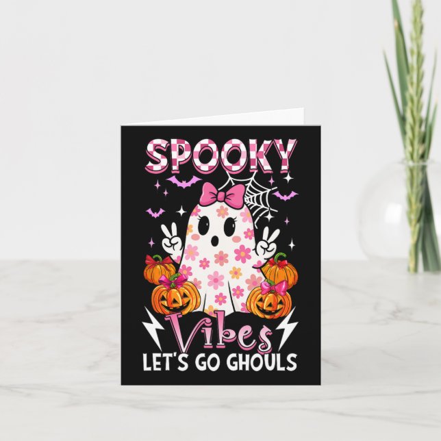 Tarjeta Halloween Ghouls Cute Boo Bow (Anverso)