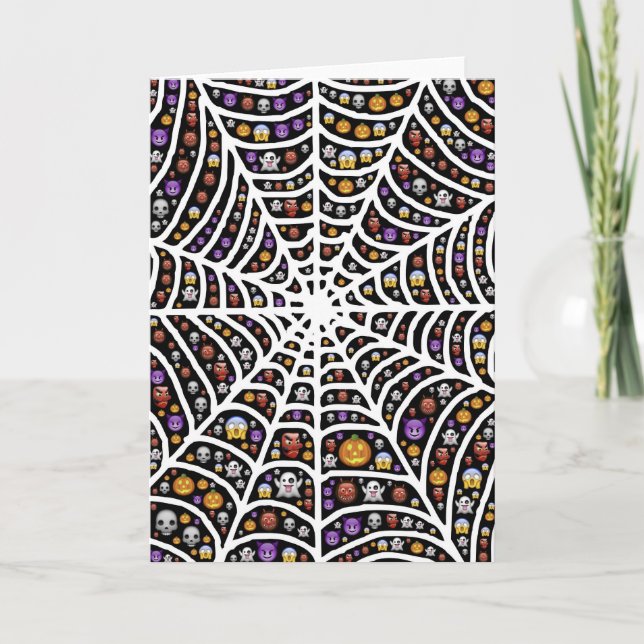 Tarjeta Halloween Ghouls & Goblins en Spiderweb (Anverso)