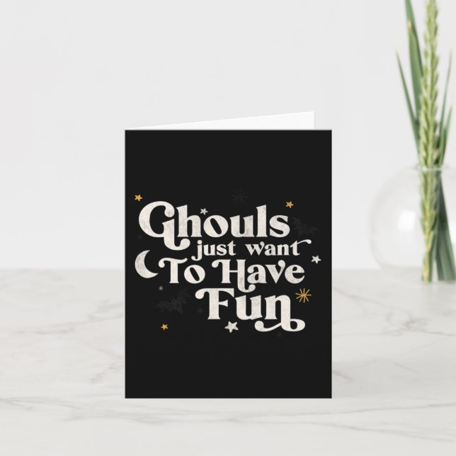 Tarjeta Halloween Ghouls solo quiere divertirse (Anverso)