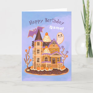 Tarjeta Halloween Gingerbread Hauned House