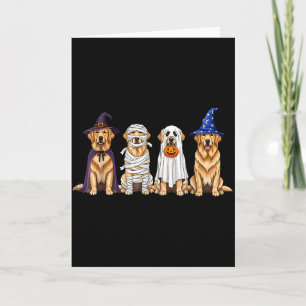 Tarjeta Halloween Golden Retriever Fantasma Perros Espeluz