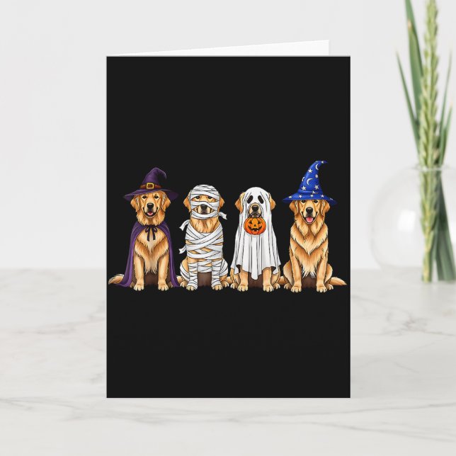 Tarjeta Halloween Golden Retriever Ghost Soky Dog Lovers D (Anverso)