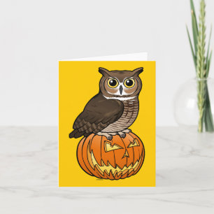 Tarjeta Halloween Gran Búho de Horn