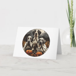 Tarjeta Halloween Great Dane Dogs Jack O Lantern