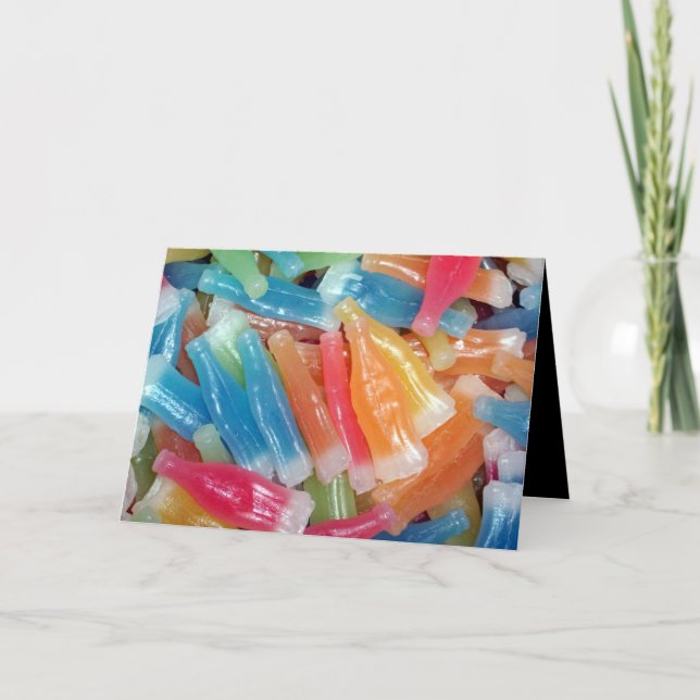 TARJETA HALLOWEEN GREETING L@@K botellas de cera d (Anverso)