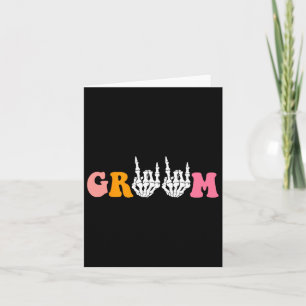 Tarjeta Halloween Groom Bride Skeleton Boda Bachel