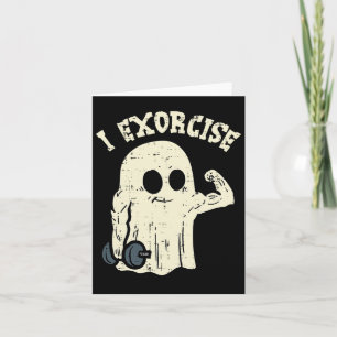 Tarjeta Halloween Gym Ghost I exorcizar el disfraz de entr