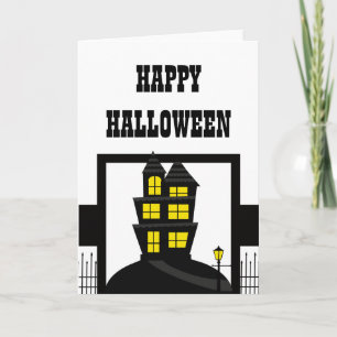 Tarjeta Halloween Halloween de la casa embrujada