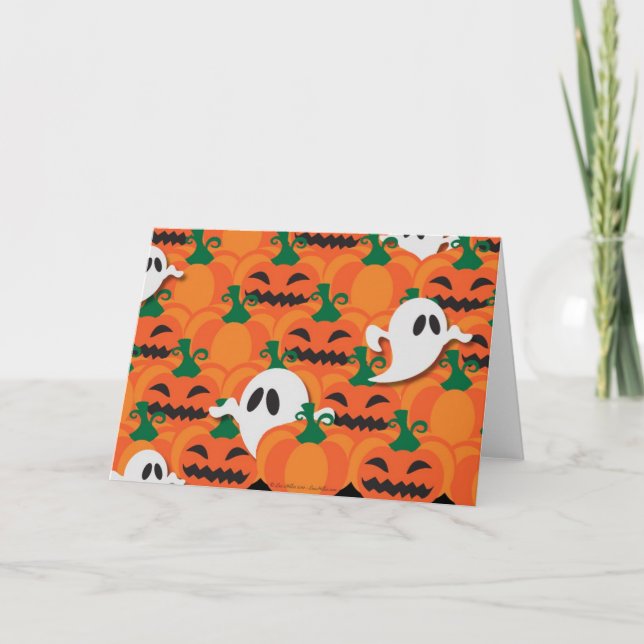 Tarjeta Halloween Halloween Parche De Fantasmas (Anverso)