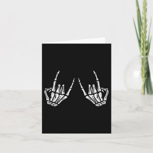 Tarjeta Halloween Halloween Retro del esqueleto del rock d