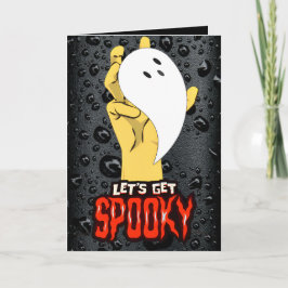 Tarjeta Halloween Hand Ghost Halloween de temporad
