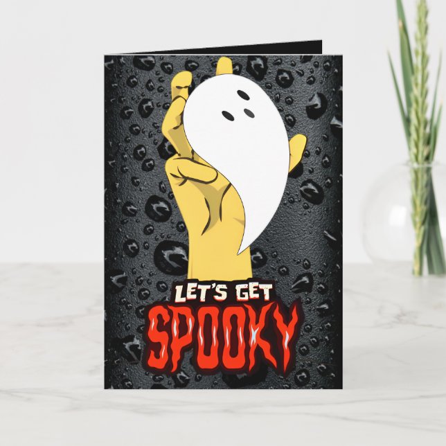 Tarjeta Halloween Hand Ghost Halloween de temporad (Anverso)