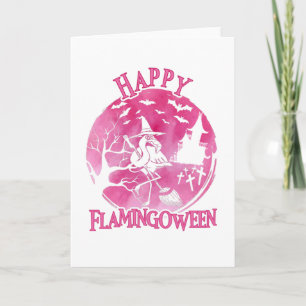 Tarjeta Halloween Happy Flamingoween
