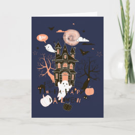 Tarjeta Halloween Haunted House Greaming Card